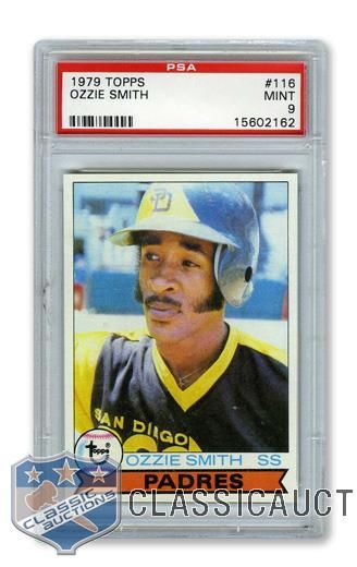 1979 Topps #116 HOFer Ozzie Smith RC - Graded PSA 9