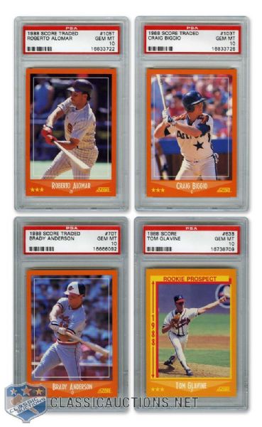 1988-1990 Baseball Stars RCs Graded PSA 10 Cards (11) with Alomar, Glavine and Johnson