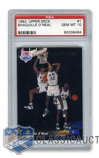 1992 Upper Deck #1 Shaquille ONeal RC - Graded PSA 10 - Highest Graded!