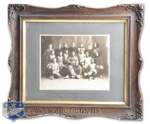1904 YMCA Rugby Football Team City Champions Framed Team Photo (22 1/2 " x 26 1/2")