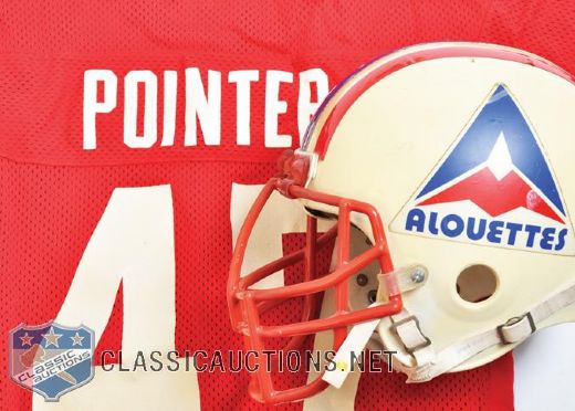 Montreal Alouettes 1986 Game-Worn Helmet and Early-1980s John Pointer Concordes Game-Worn Jersey