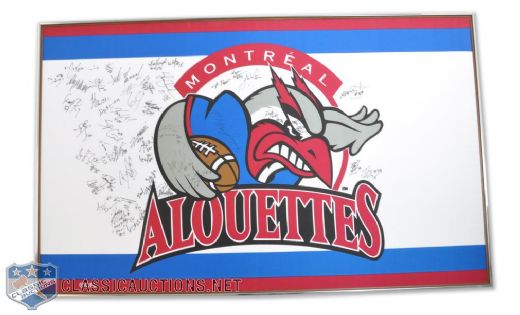 Montreal Alouettes 2000 Framed Team-Signed Flag With 47 Autographs (36" x 57 1/2")