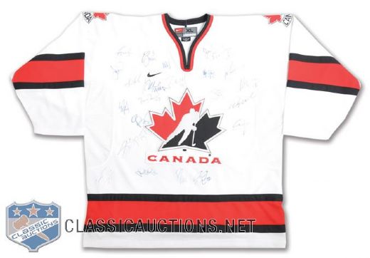 Team Canada 2002 Olympics Gold Medal Team-Signed Jersey by 23