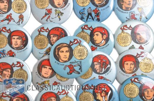 Soviet National Team 1976 Innsbruck Winter Olympics Players Pinback Buttons