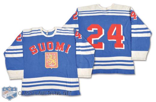 Matti Rautiainens Mid-1970s Finland National Team Game-Worn Jersey