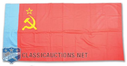 1972 Canada-Russia Series Soviet Flag and Pin Collection