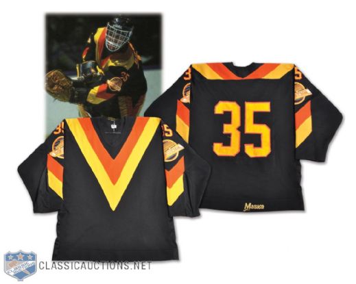 Richard Brodeurs 1982-84 Vancouver Canucks V-Style Game-Worn Jersey