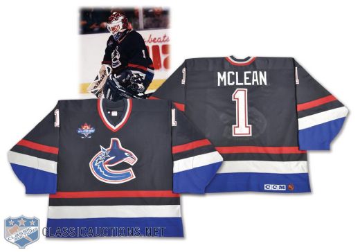 Kirk McLeans 1997-98 Vancouver Canucks Game-Worn Jersey - His Last Canucks Jersey - With His Signed LOA