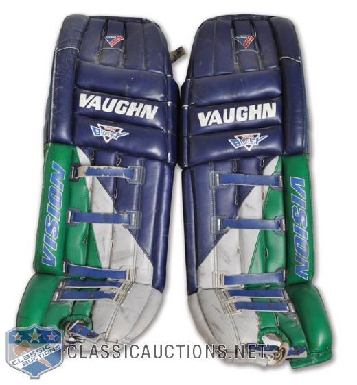 Jason Muzzattis Mid-1990s Hartford Whalers Game-Worn Vaughn Pads