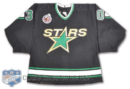 Jon Caseys 1992-93 Minnesota North Stars Game-Worn Jersey with Centennial Patch