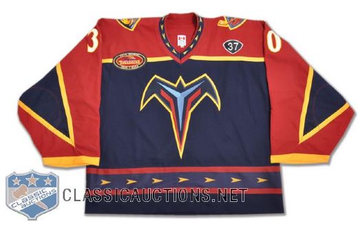 Jani Hurmes 2003-04 Atlanta Thrashers Game-Issued Two-Patch Jersey with LOA