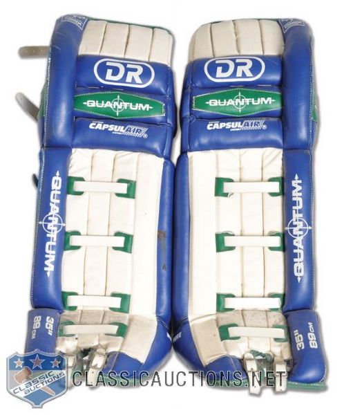 Kay Whitmores Early-1990s Binghamton/Hartford Whalers Game-Issued DR Goalie Pads