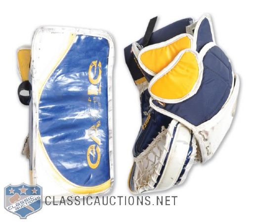 Eldon "Pokey" Reddicks 1999-2002 Frankfurt Lions Game-Worn Eagle Goalie Glove and Blocker