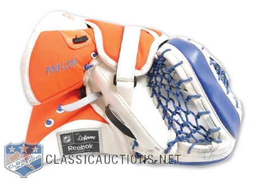 Kevin Poulins 2012-13 New York Islanders Signed Game-Worn Reebok Glove