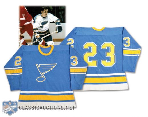 Bill Plagers Early-1970s St. Louis Blues Game-Worn Jersey - Team Repairs!