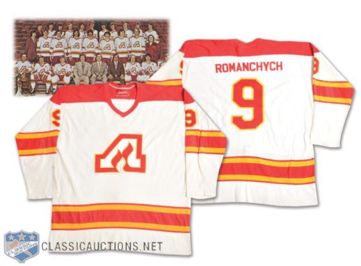 Larry Romanchychs 1976-77 Atlanta Flames Game-Worn Jersey - Team Repairs!