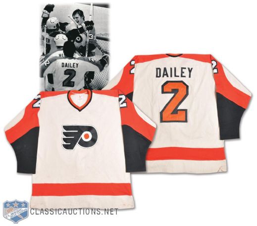 Bob Daileys 1979-80 Philadelphia Flyers Game-Worn Playoffs Jersey - Photo-Matched!