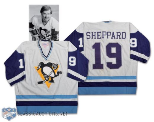 Gregg Sheppards 1978-80 Pittsburgh Penguins Game-Worn Jersey - Team Repairs!