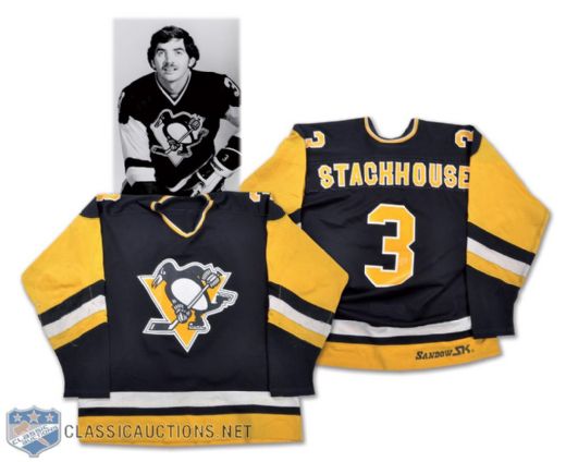Ron Stackhouse Early-1980s Pittsburgh Penguins Game-Worn Jersey - Team Repairs!