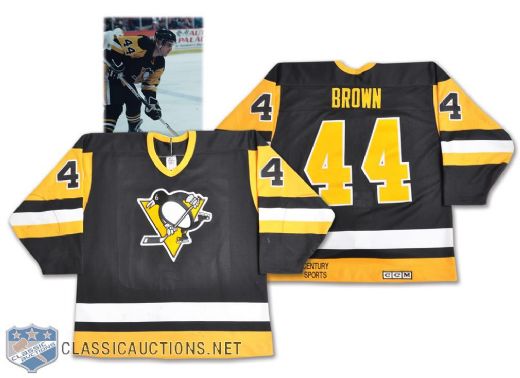 Rob Browns 1989-90 Pittsburgh Penguins Game-Worn Jersey