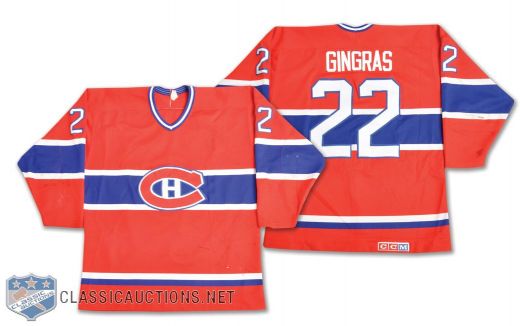 Gaston Gingras 1984-85 AHL Sherbrooke Canadiens Game-Worn Jersey - Great Game Wear!
