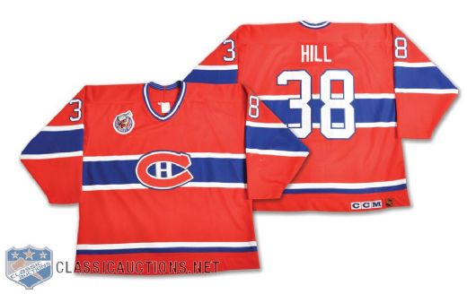 Sean Hills 1992-93 Montreal Canadiens Game-Worn Jersey with Centennial Patch