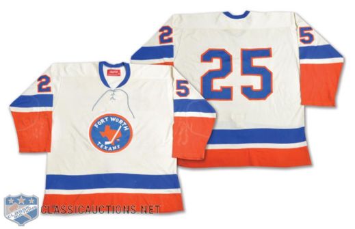 Fort Worth Texans CHL Mid-1970s Game-Worn Jersey - Team Repairs!
