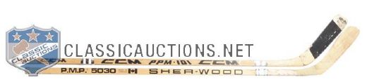 Bobby Smiths and Guy Lapointes Game-Used Sticks