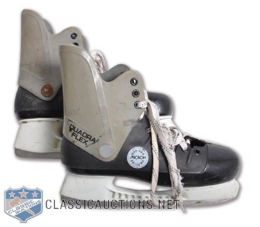 Kurt Walkers Circa 1977 Toronto Maple Leafs Game-Worn Micron Skates