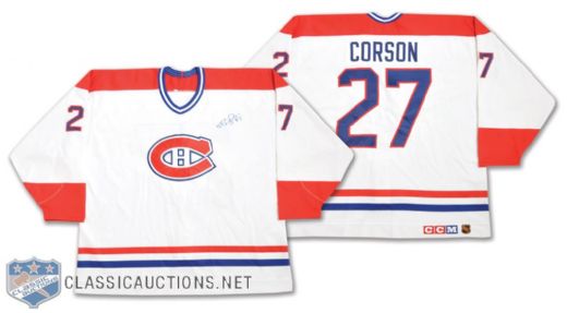 Shayne Corsons 1996-97 Montreal Canadiens Signed Game-Worn Jersey with Team LOA