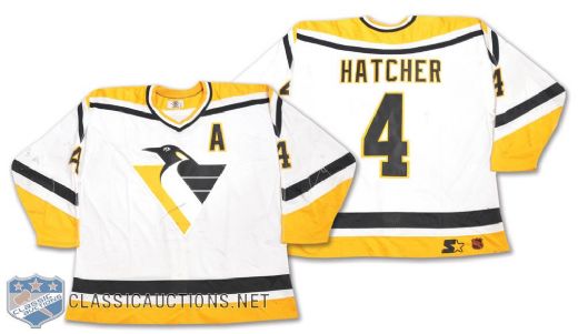 Kevin Hatchers 1998-99 Pittsburgh Penguins Game-Worn Alternate Captains Jersey
