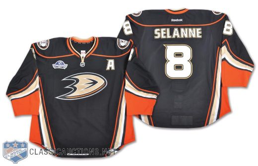 Teemu Selannes 2011-12 Anaheim Ducks Game-Worn Jersey with Team LOA