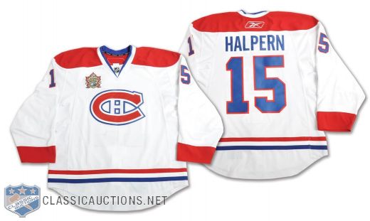 Jeff Halperns 2010-11 Montreal Canadiens Heritage Classic Game-Worn Jersey with LOA
