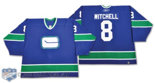 Willie Mitchells 2006-07 Vancouver Canucks Game-Worn Vintage Jersey - Team LOA - Photo-Matched!
