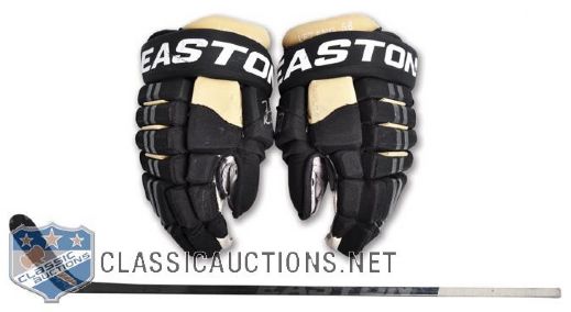 Kristopher Letangs 2012-13 Pittsburgh Penguins Signed Game-Used Easton Stick and Gloves