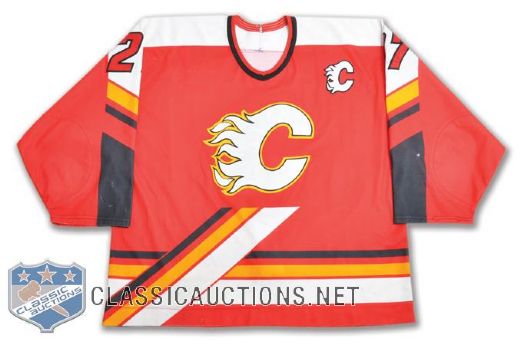 Todd Simpsons 1998-99 Calgary Flames Game-Worn Captains Jersey with Team LOA