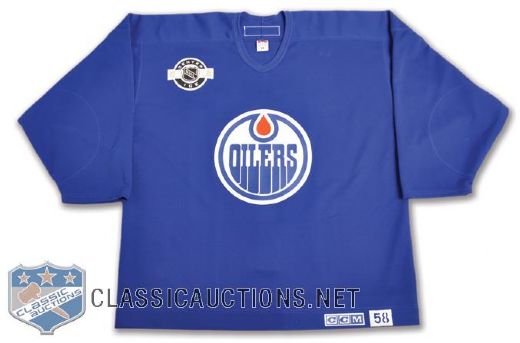 Charlie Huddys 2003 Heritage Classic Edmonton Oilers MegaStars Practice Jersey with LOA