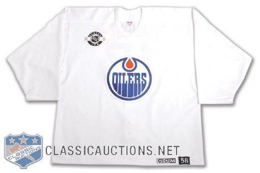 Jari Kurris 2003 Heritage Classic Edmonton Oilers MegaStars Practice Jersey with LOA