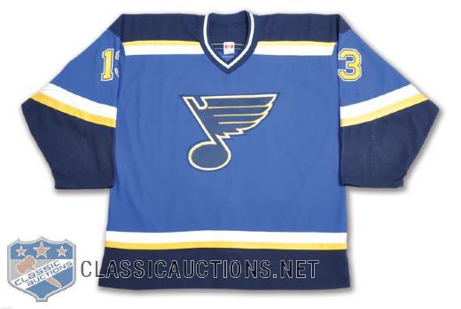 Valeri Bures 2002-03 St. Louis Blues Game-Worn Playoffs Jersey with LOA