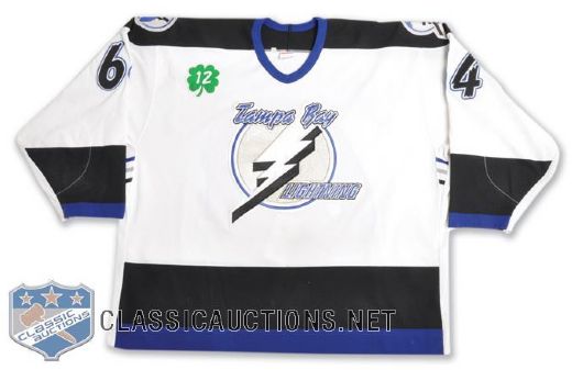 Jason Bonsignores 1997-98 Tampa Bay Lightning Game-Worn Jersey with Cullen Patch
