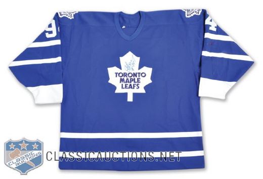 Sergei Berezins 1996-97 Toronto Maple Leafs Signed Game-Worn Pre-Season Jersey with Team LOA