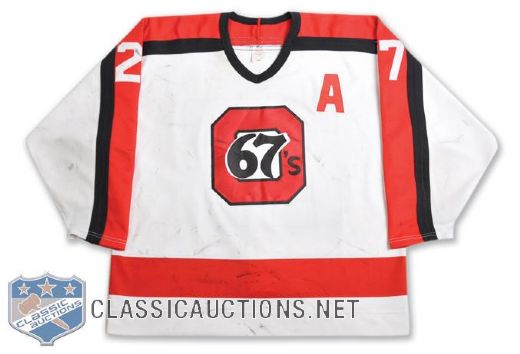 Mike Pecas 1993-94 OHL Ottawa 67s Game-Worn Alternate Captains Jersey