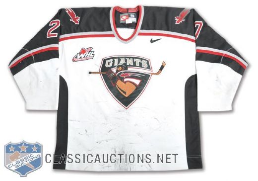 Darren Lynchs 2001-02 WHL Vancouver Giants Game-Worn Jersey - Team LOA