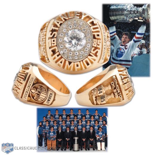 Peter Pocklingtons 1984-85 Edmonton Oilers Stanley Cup Championship 14K Gold Ring