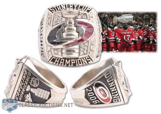 Carolina Hurricanes 2005-06 Stanley Cup Championship 10K Gold and Diamond Ring