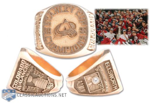 Colorado Avalanche 1995-96 Stanley Cup Championship 10K Gold and Diamond Ring