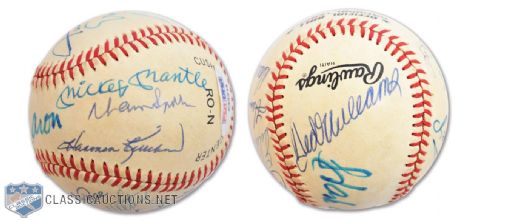 Baseball Multi-Signed by 12 HOFers and Stars with Mantle and Williams