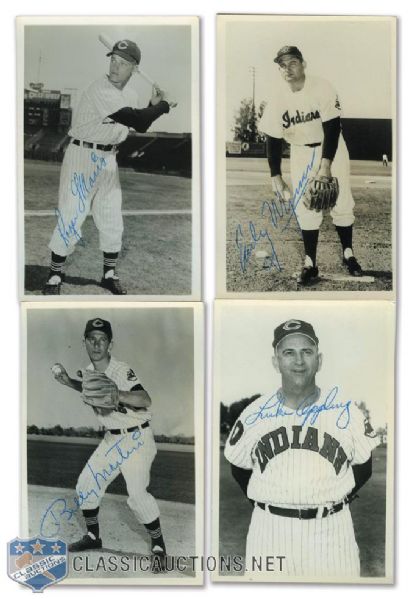 Cleveland Indians Late-1950s Early-1960s Vintage-Signed Real Photo Postcards (94) with Maris!