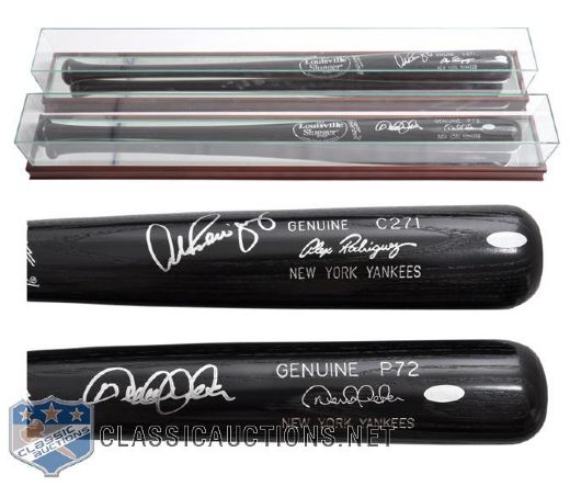 Derek Jeter and Alex Rodriguez NY Yankees Signed Game Model Bats from Steiner