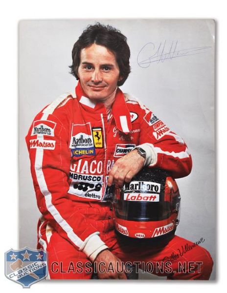 Ferrari Formula One Racing Legend Gilles Villeneuve Autographed Photo (9 1/2" x 11 1/2")